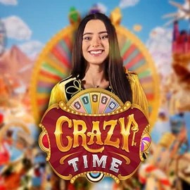 Crazy Time slot visual from Evolution available on scarawins.eu